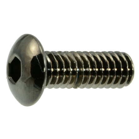 #8-32 Socket Head Cap Screw, Black Chrome Plated Steel, 1/2 In Length, 12 PK